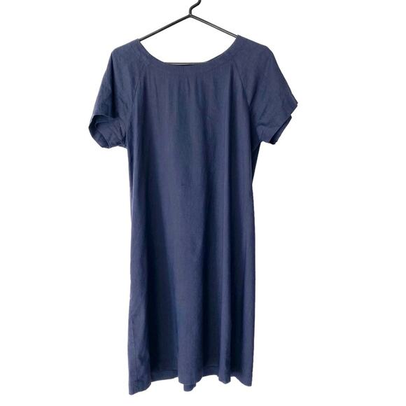Theory Spring Navy Caliver Linen Blend Blue Lace Back Dress size 8 - Picture 2 of 9